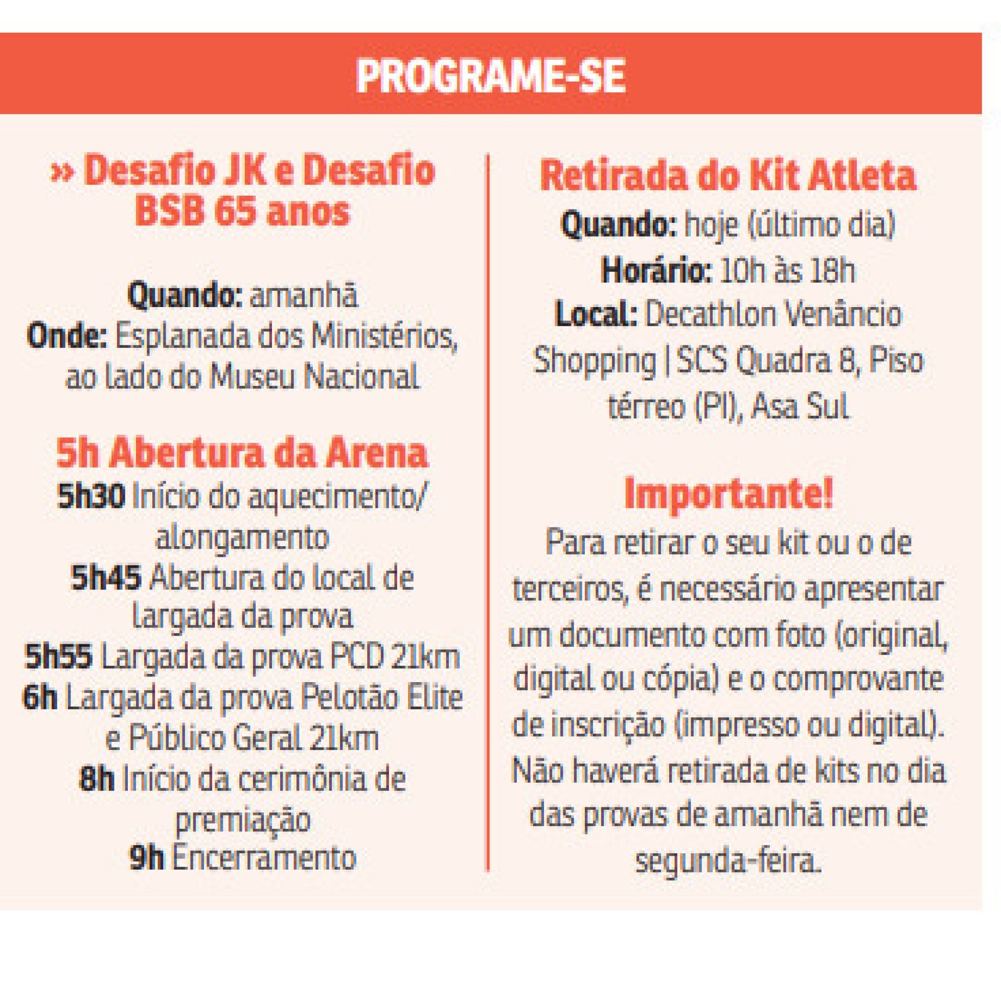 Atente-se ao cronograma dos desafios da Maratona Braslia 2025