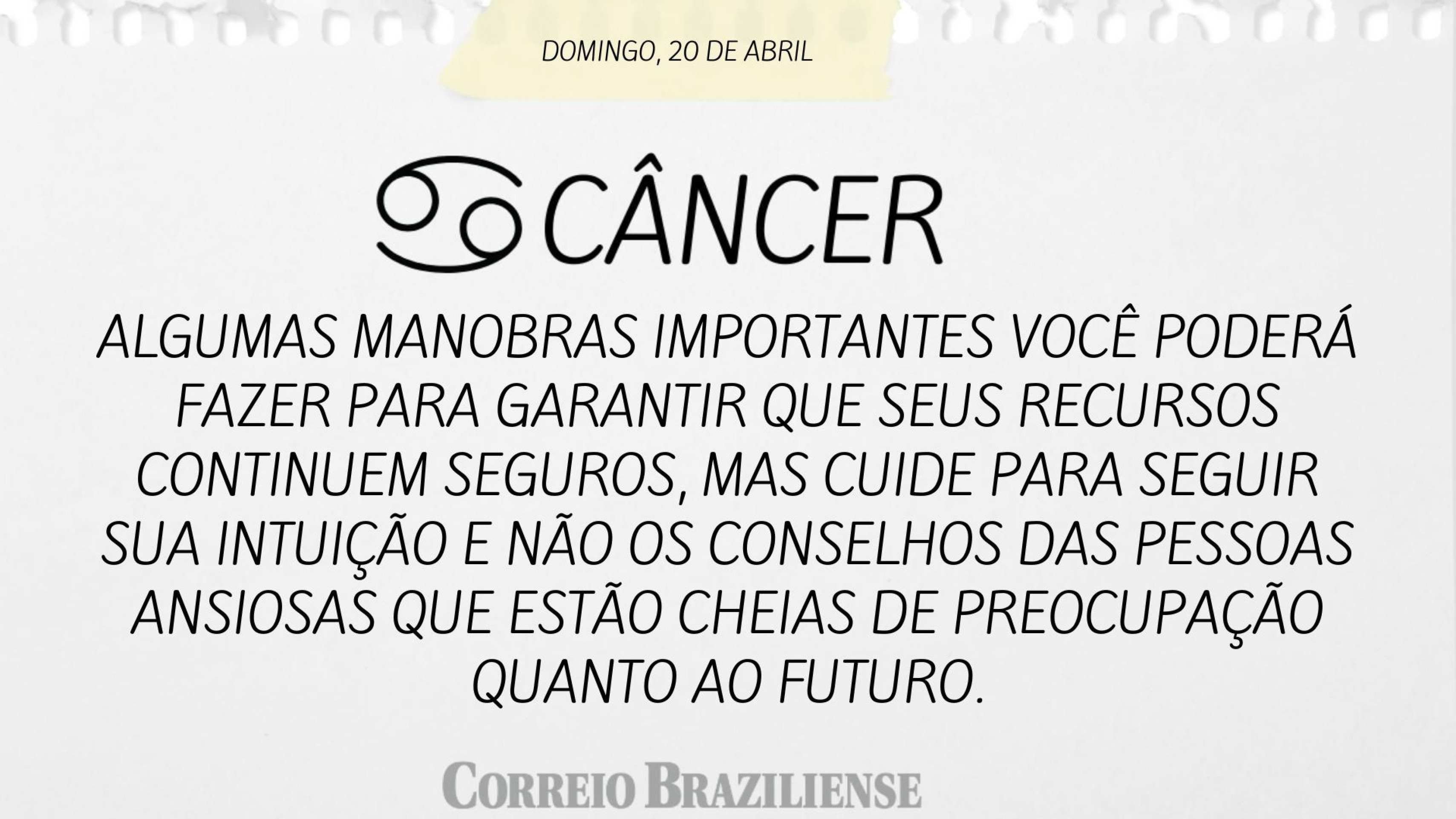 CÂNCER | 19 DE ABRIL