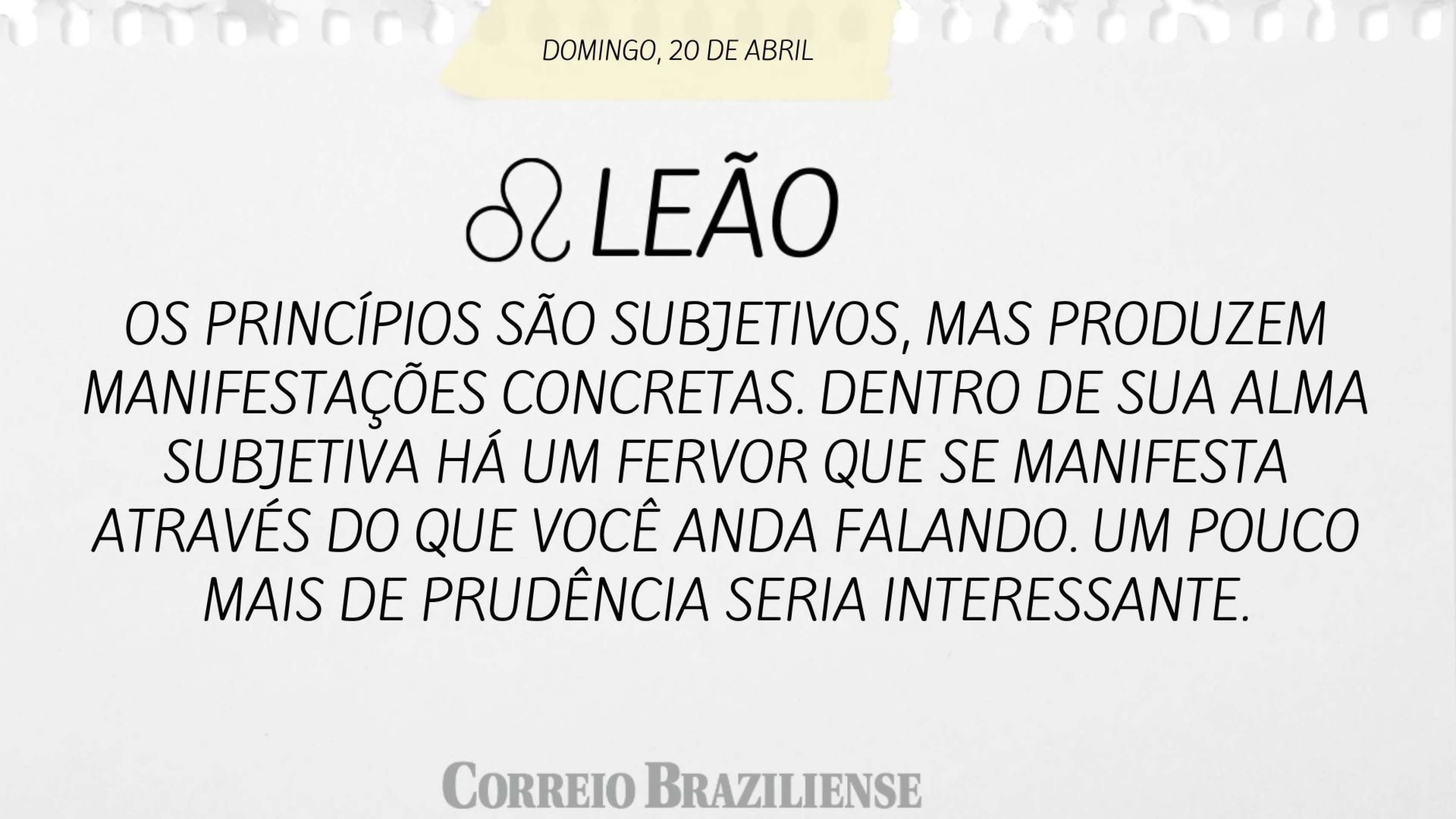 LEÃO | 19 DE ABRIL