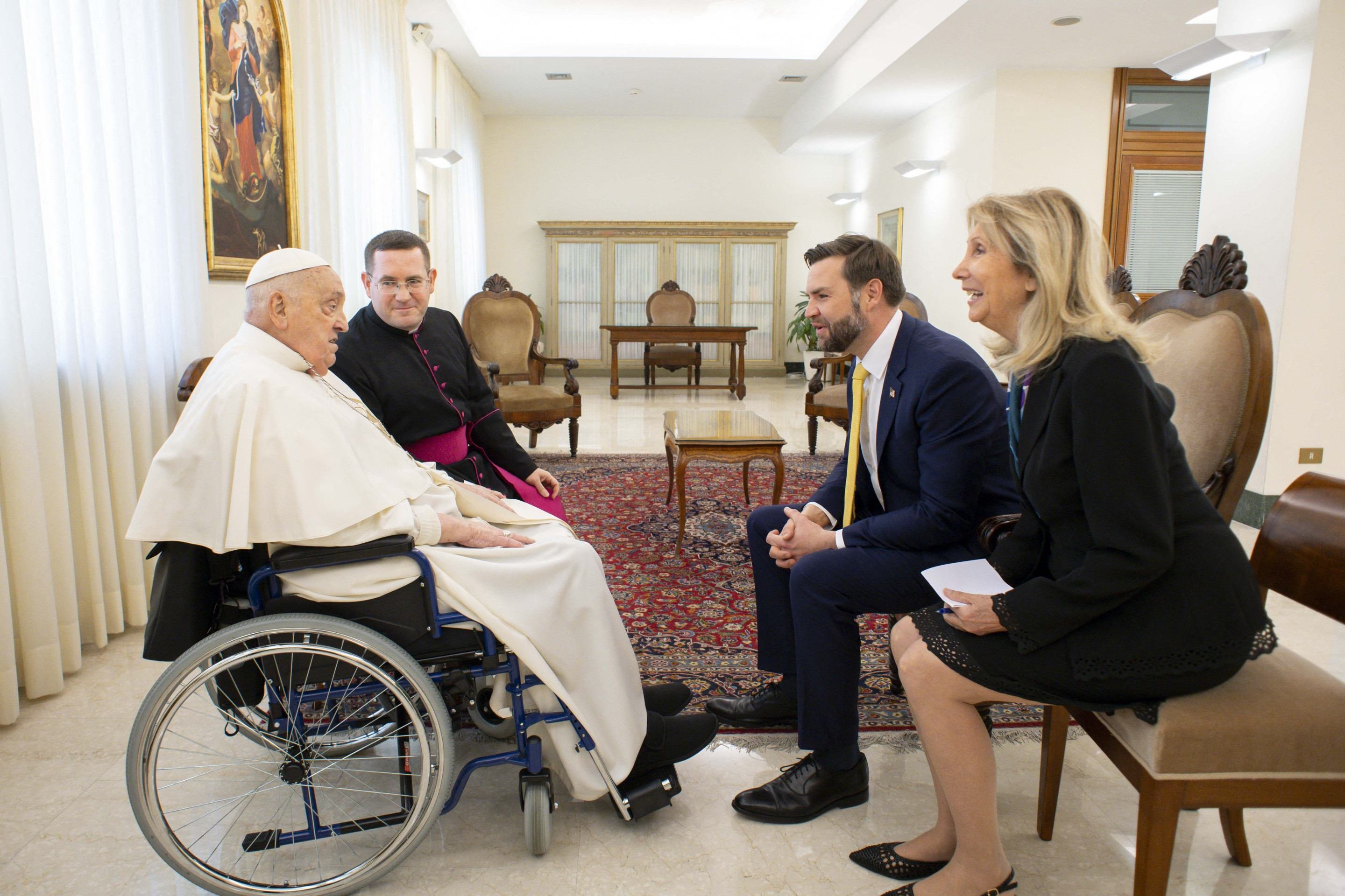 Papa se reune com o vice-presidente dos Estados Unidos JD Vance 