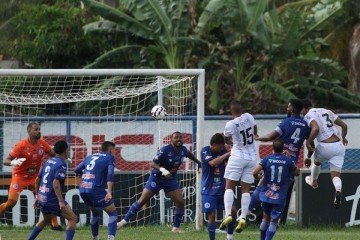 Mingoti marca o segundo gol do Ceilândia após cobrança de escanteio na vitória contra o Goianésia pela primeira rodada da Série D do Campeonato Brasileiro -  (crédito: Ceilandia E C Torcedor/@ceilandiaec)