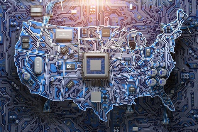 Os microchips foram inventados nos EUA, mas os países asiáticos agora dominam sua produção - (crédito: Getty Images) Os microchips foram inventados nos EUA, mas os países asiáticos agora dominam sua produção - (crédito: Getty Images)