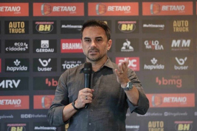 Rodrigo Caetano comenta sobre a busca pelo novo novo treinador da Seleção - (crédito: Foto: Bruno Sousa / Atlético) Rodrigo Caetano comenta sobre a busca pelo novo novo treinador da Seleção - (crédito: Foto: Bruno Sousa / Atlético)