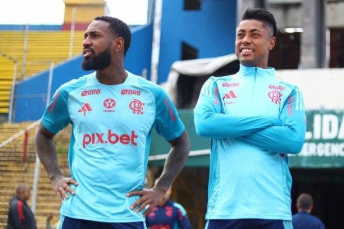 Filipe Luís fez mistério no último treino do Flamengo antes do jogo contra a LDU - (crédito: - Foto: Gilvan de Souza/Flamengo) Filipe Luís fez mistério no último treino do Flamengo antes do jogo contra a LDU - (crédito: - Foto: Gilvan de Souza/Flamengo)