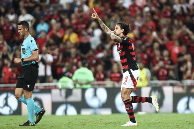 PEDRO - Entrou na vaga de Juninho aos 13 minutos do segundo tempo, mas também não teve oportunidades de balançar a rede. NOTA 5,0 - Foto: Gilvan de Souza/Flamengo
