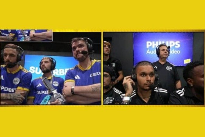 Diretorias de Neymar e Gaules divididas em tela - (crédito: Foto: Reprodução) Diretorias de Neymar e Gaules divididas em tela - (crédito: Foto: Reprodução)