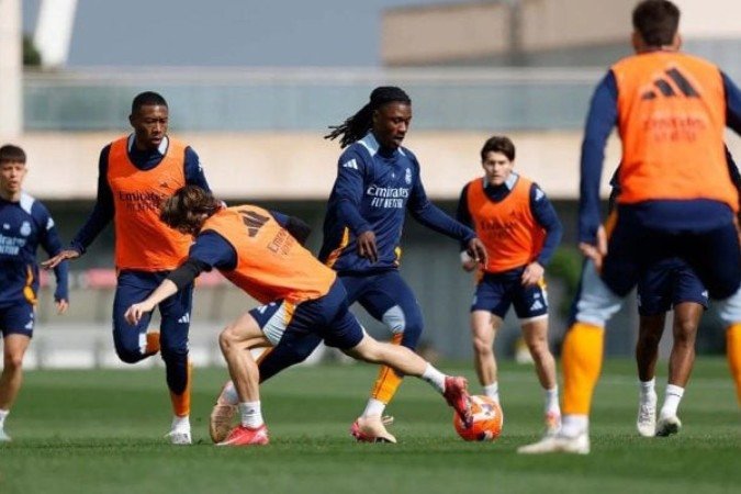 Jogadores do Real durante atividade no CT de Valdebebas - (crédito: Foto: María Jiménez / Real Madrid) Jogadores do Real durante atividade no CT de Valdebebas - (crédito: Foto: María Jiménez / Real Madrid)