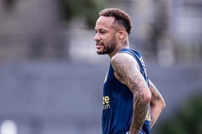 Neymar posta escalação e apaga -  (crédito: Foto: Raul Baretta / Santos FC)
