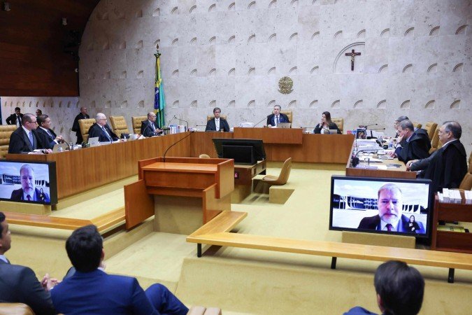 Ministros reunidos na sessão plenária do Supremo Tribunal Federal desta quarta-feira -  (crédito: Antonio Augusto/STF)