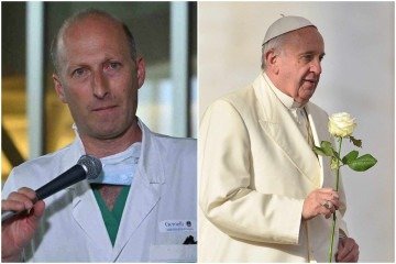 Médico Sergio Alfieri coordenou a equipe que cuidou do papa Francisco no hospital Gemelli -  (crédito: Tiziana Fabi/AFP e Vincenzo Pinto/AFP)