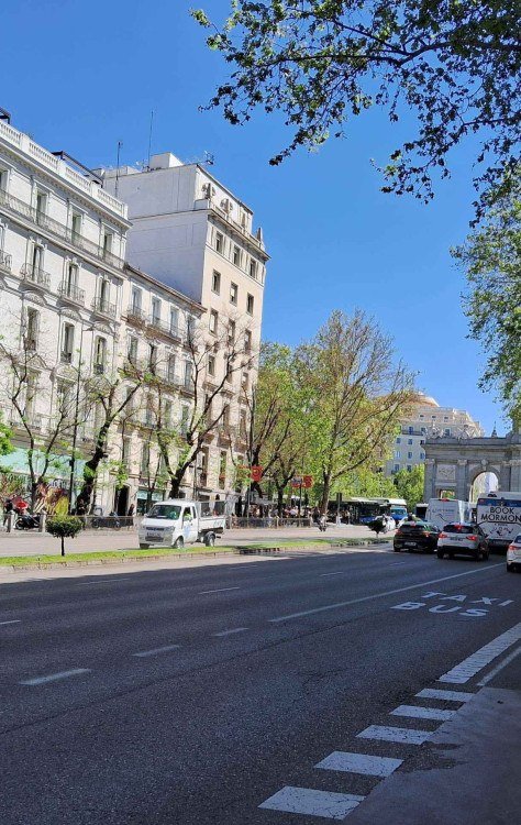 Ao fundo, Puerta de Alcalá: vista em Carne trêmula, filme de 1997