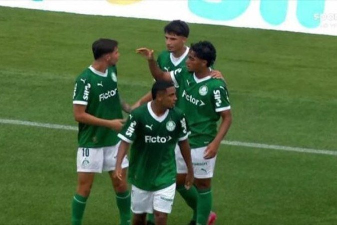 Verdão vence o Derby e garante liderança do Brasileirão sub-20 -  (crédito: Foto: Reprodução Sportv)