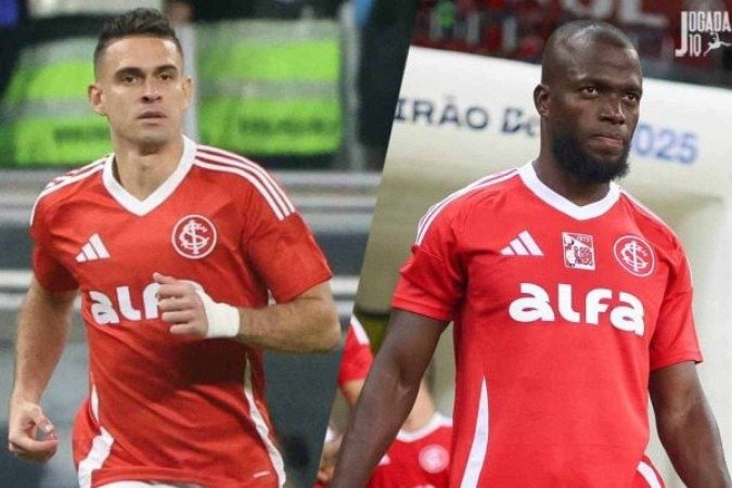 Borré (esquerda) e Valencia (direita) sofrem com queda em participação ofensiva pelo Inter nas últimas partidas -  (crédito:  Foto: Ricardo Duarte/Internacional )