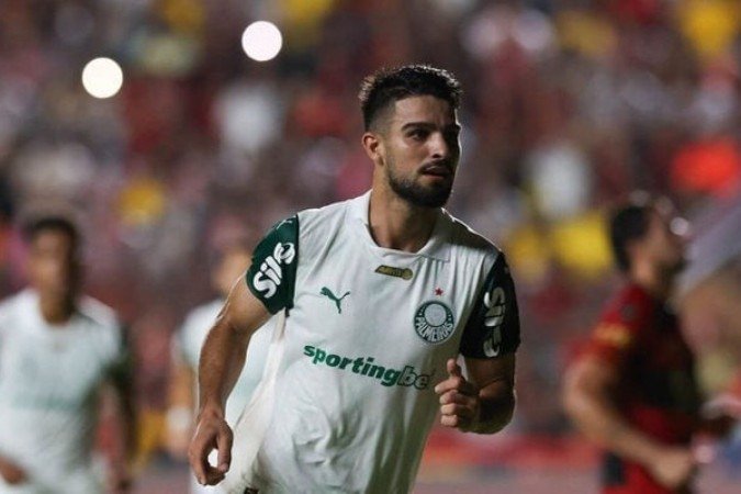 Flaco López empatou na artilharia do Palmeiras com Estêvão -  (crédito: Foto: Cesar Greco/Palmeiras)