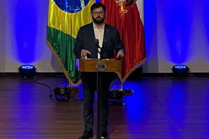 Boric palestrou sobre democracia e direitos humanos na Universidade de Brasília - (crédito: Vanilson Oliveira/CB/DA.Press) Boric palestrou sobre democracia e direitos humanos na Universidade de Brasília - (crédito: Vanilson Oliveira/CB/DA.Press)