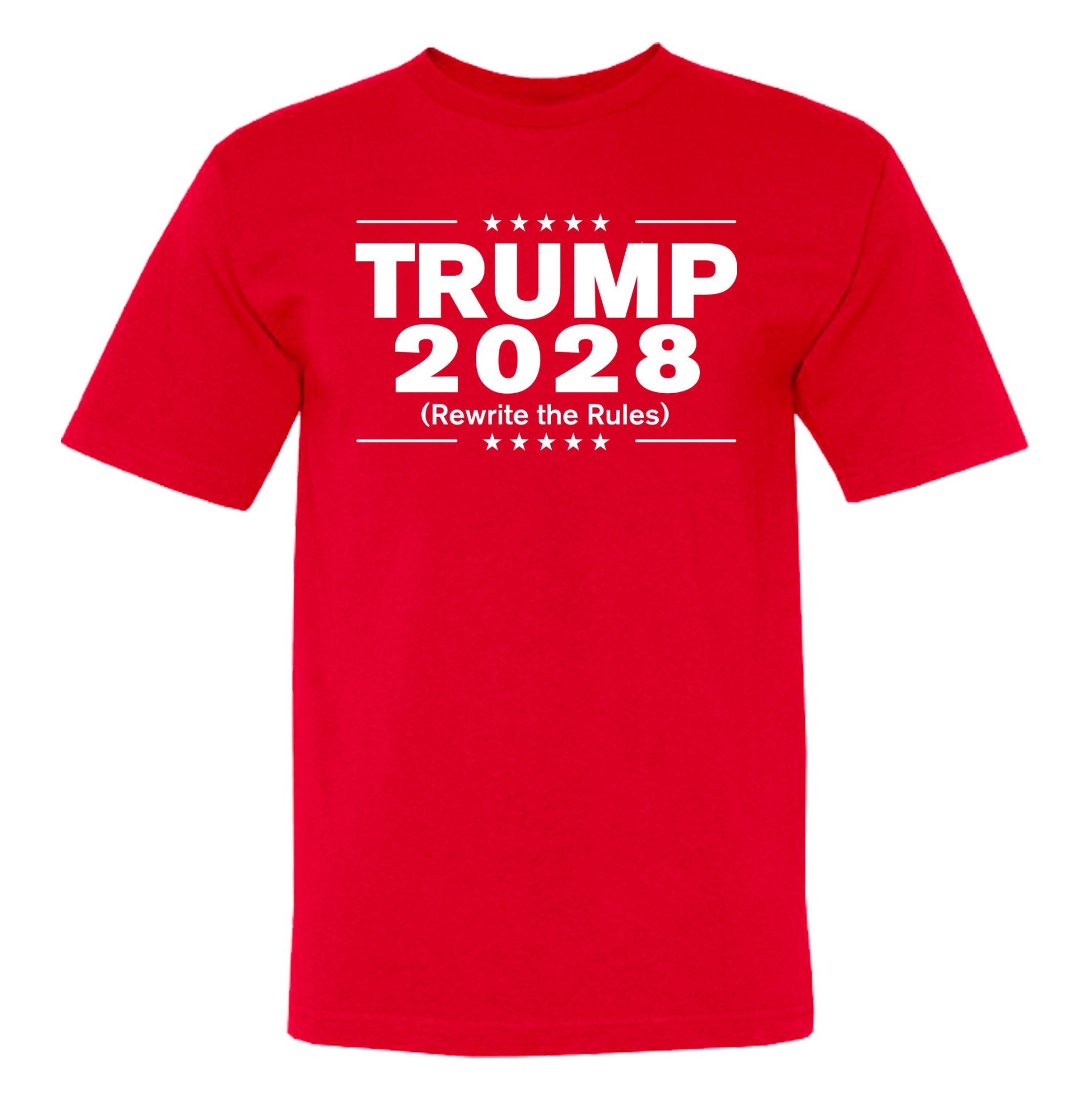 Camisa vermelha com os dizeres Trump 2028