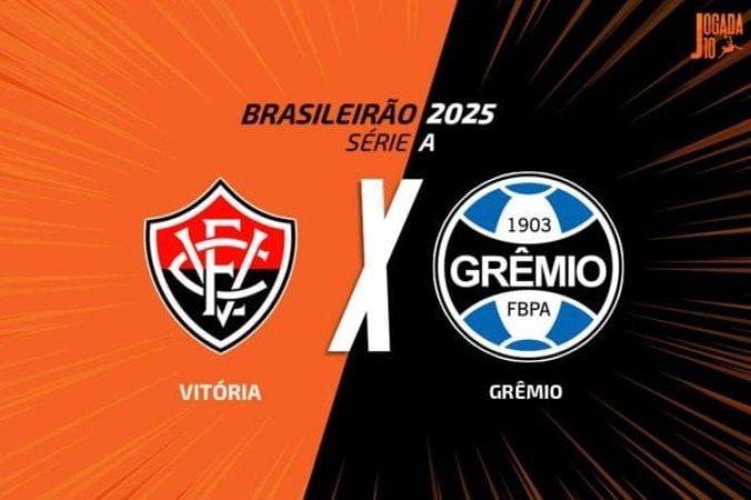Vitória e Grêmio se enfrentam pela sexta rodada do Brasileirão -  (crédito: Foto: Arte/Jogada10)