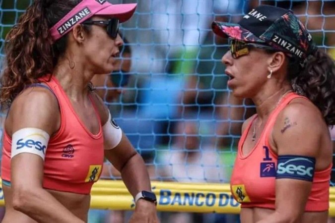 A dupla formada por Talita e Taiana derrotou as campeãs olímpicas Duda e Ana Patrícia por 2 sets a 1 no tie break, em Brasília - (crédito: Patrycia Albuquerque/Divulgação/CBV) A dupla formada por Talita e Taiana derrotou as campeãs olímpicas Duda e Ana Patrícia por 2 sets a 1 no tie break, em Brasília - (crédito: Patrycia Albuquerque/Divulgação/CBV)