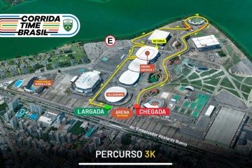 O percurso dos 3km da primeira Corrida Time Brasil, no Parque Olímpico