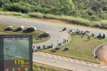 Operação da PRF aplicou 700 autos de infração a motociclistas que estavam alta velocidade ou com veículos fora do padrão na BR 060  -  (crédito: PRF/GO )