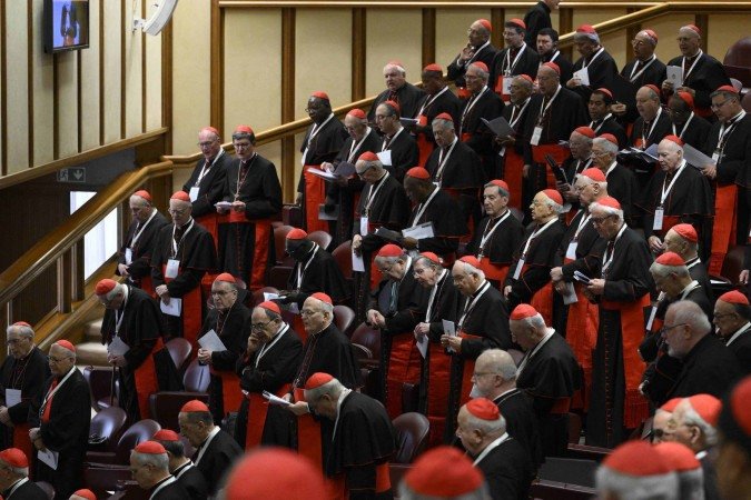 Cardeais participam do quinto encontro da congregação: dois dias após o sepultamento de Francisco, começam os preparativos para a escolha do sucessor - (crédito: Mario Tomassetti/Imprensa do Vaticano/AFP) Cardeais participam do quinto encontro da congregação: dois dias após o sepultamento de Francisco, começam os preparativos para a escolha do sucessor - (crédito: Mario Tomassetti/Imprensa do Vaticano/AFP)