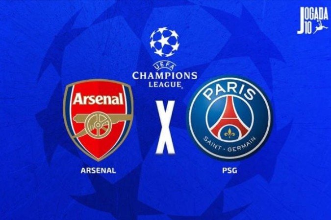 Arsenal e PSG se enfrentam no jogo de ida da semifinal da Champions - (crédito: Arte: Jogada10) Arsenal e PSG se enfrentam no jogo de ida da semifinal da Champions - (crédito: Arte: Jogada10)