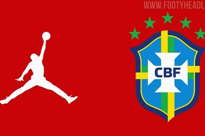 De acordo ainda com o Footy Headlines, o uniforme reserva do Brasil para 2026 apresentará o logotipo da marca Jordan em vez da Nike -  (crédito: Reprodução/Footyheadlines.com)