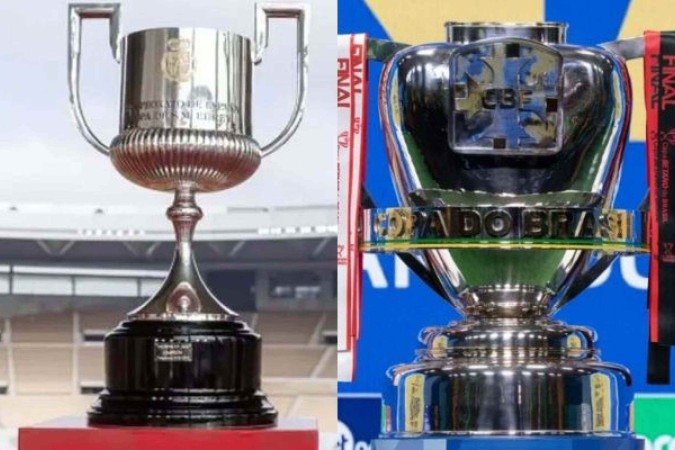 Troféus da Copa do Rei e da Copa do Brasil -  (crédito: Fotos: Divulgação e Thais Magalhães/CBF)