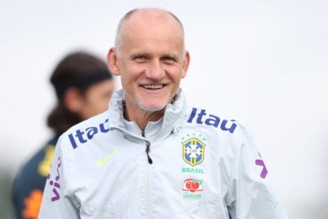 Taffarel esteve presente muitas vezes na comissão técnica do Brasil - (crédito: Foto: Lucas Figueiredo/CBF) Taffarel esteve presente muitas vezes na comissão técnica do Brasil - (crédito: Foto: Lucas Figueiredo/CBF)