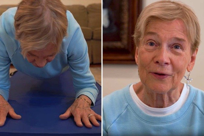 Sarah Blackman ou mais de 5 minutos fazendo prancha abdominal e quebrou o recorde mundial  -  (crédito: Reprodução Guinness World Records)