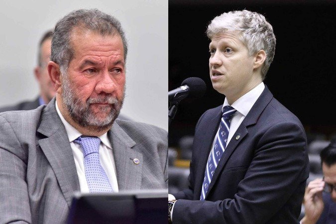 Lupi e Van Hattem se enfrentam na Câmara por escândalo no INSS - (crédito: Kayo Magalhães/Câmara dos Deputados Zeca Ribeiro / Câmara dos Deputados) Lupi e Van Hattem se enfrentam na Câmara por escândalo no INSS - (crédito: Kayo Magalhães/Câmara dos Deputados Zeca Ribeiro / Câmara dos Deputados)