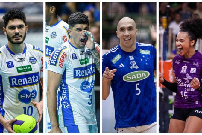 Witallo, Davy, Matheus e Geovana são os elos de Brasília com as finais da Superliga 2024/2025 - (crédito: Pedro Teixeira/Vôlei Renata, Agência i7/Cruzeiro e Carolina Oliveira/Osasco) Witallo, Davy, Matheus e Geovana são os elos de Brasília com as finais da Superliga 2024/2025 - (crédito: Pedro Teixeira/Vôlei Renata, Agência i7/Cruzeiro e Carolina Oliveira/Osasco)