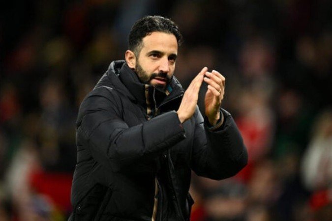 Ruben Amorim rasgou elogios ao atacante Rasmus Hojlund - (crédito: Foto: Gareth Copley/Getty Images) Ruben Amorim rasgou elogios ao atacante Rasmus Hojlund - (crédito: Foto: Gareth Copley/Getty Images)