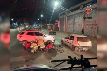 A Polícia Militar do Distrito Federal (PMDF) ficou responsável pelo local. As causas do acidente estão sendo investigadas -  (crédito: Divulgação/CBMDF)
