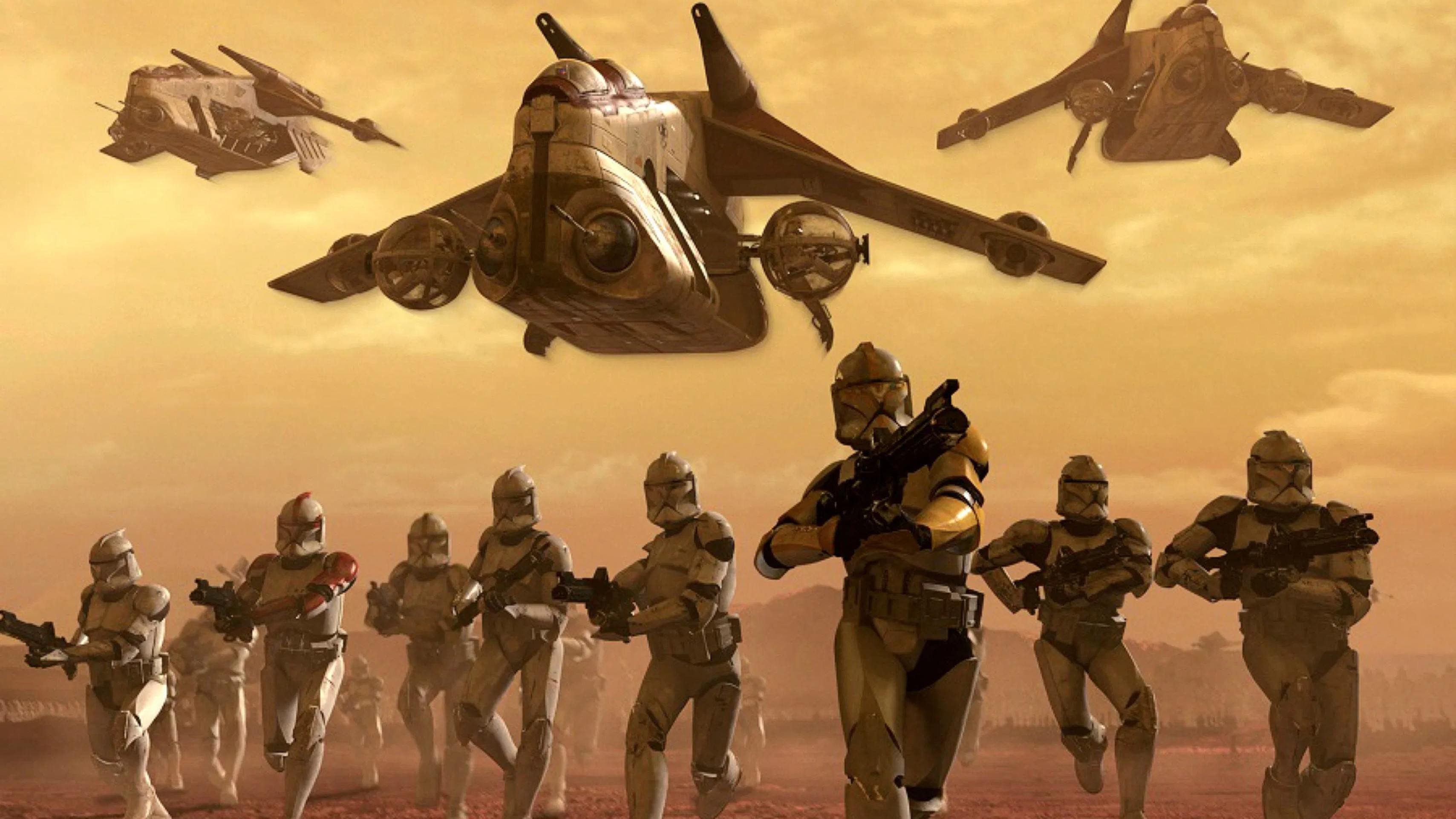 Primeira aparição dos clones no episódio II