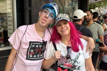 Leonardo e a mãe, Luciane, vieram do Chile para prestigiar o evento