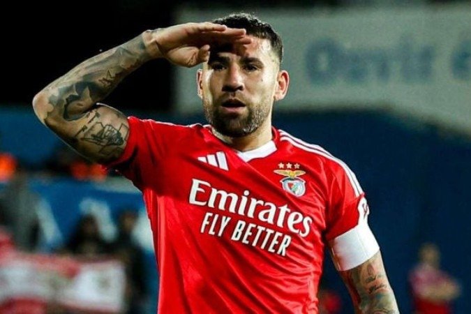 Otamendi marcou o segundo gol do Benfica na partida - (crédito: Foto: Divulgação / Benfica) Otamendi marcou o segundo gol do Benfica na partida - (crédito: Foto: Divulgação / Benfica)