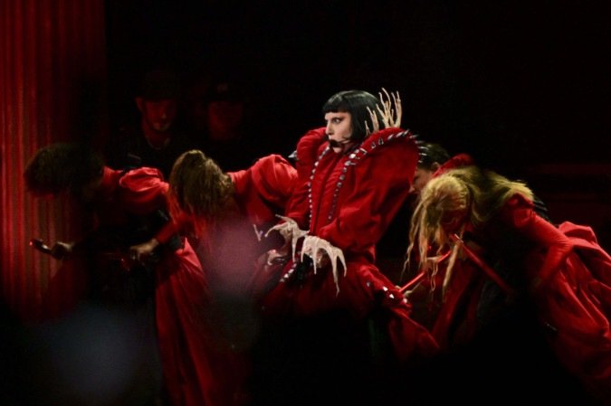  US pop star Lady Gaga performs during her concert at Copacabana beach in Rio de Janeiro, Brazil on May 3, 2025. (Photo by Pablo PORCIUNCULA / AFP)
      
