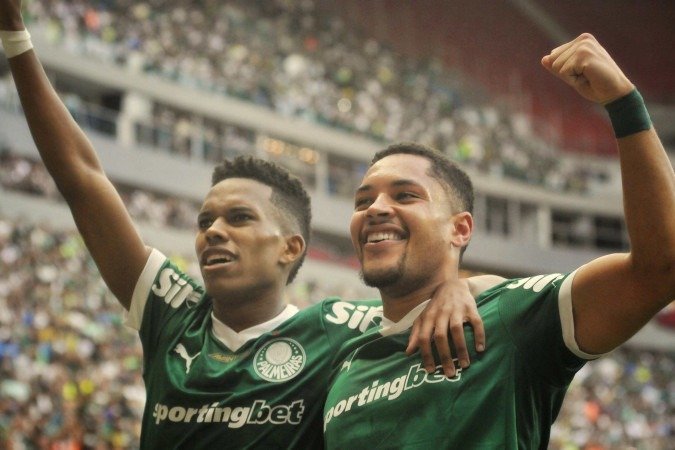 04/05/2025. Minervino Junior CB/DA Press. Jogo Vasco e Palmeiras em brasilia Gol vitor roque - (crédito: Minervino Junior CB/DA Press) 04/05/2025. Minervino Junior CB/DA Press. Jogo Vasco e Palmeiras em brasilia Gol vitor roque - (crédito: Minervino Junior CB/DA Press)