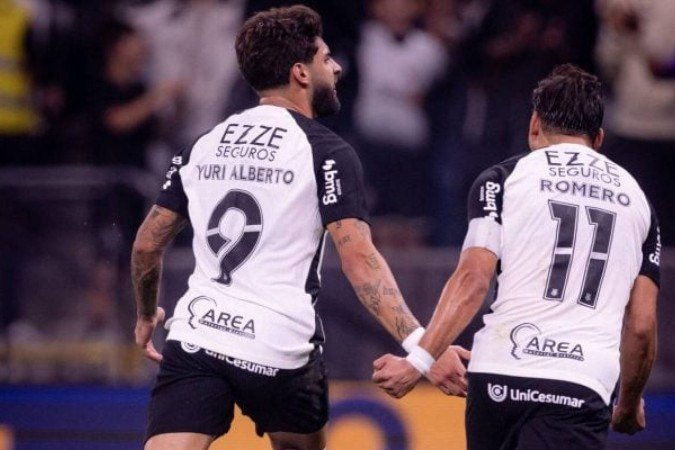 Yuri Alberto comemora gol contra o Inter ao lado de Romero - (crédito: Rodrigo Coca/Agência Corinthians) Yuri Alberto comemora gol contra o Inter ao lado de Romero - (crédito: Rodrigo Coca/Agência Corinthians)