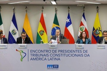 Mesa de abertura do Encontro de Presidentes de Tribunais Constitucionais da América Latina - (crédito: Antonio Augusto/STF) Mesa de abertura do Encontro de Presidentes de Tribunais Constitucionais da América Latina - (crédito: Antonio Augusto/STF)