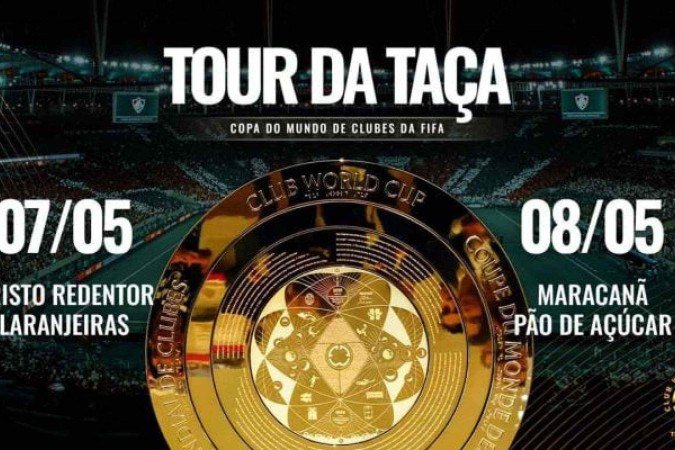 Taça do Mundial de Clubes fará um tour por cartões-postais do Rio de Janeiro - (crédito: Foto: Divulgação / FFC) Taça do Mundial de Clubes fará um tour por cartões-postais do Rio de Janeiro - (crédito: Foto: Divulgação / FFC)