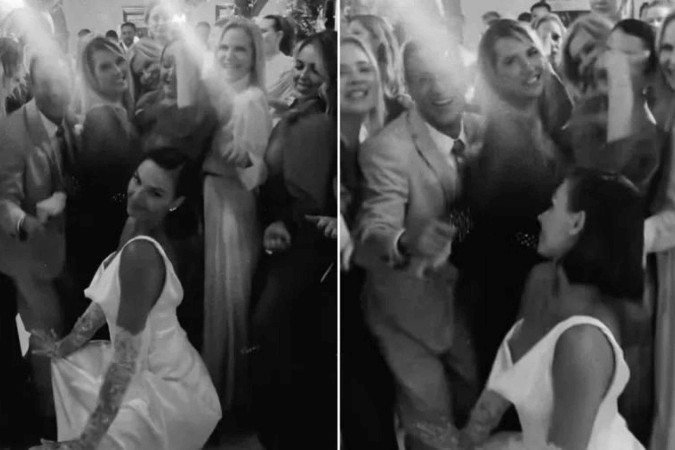 Isis Valverde rebola até o chão em casamento - (crédito: Reprodução Instagram) Isis Valverde rebola até o chão em casamento - (crédito: Reprodução Instagram)