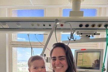 Allana Saldanha comemora o transplante de coração bem-sucedido do filho Samuel Saldanha -  (crédito: Arquivo pessoal)