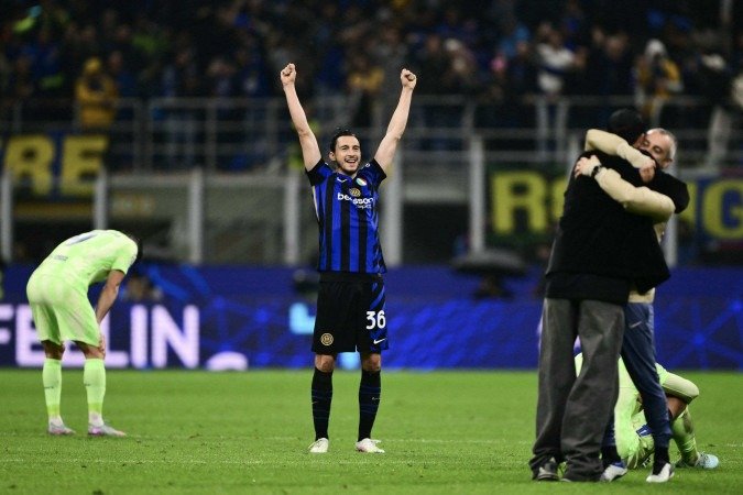 Inter avança para a final após bater o Barcelona no San Siro - (crédito: Marco BERTORELLO / AFP) Inter avança para a final após bater o Barcelona no San Siro - (crédito: Marco BERTORELLO / AFP)