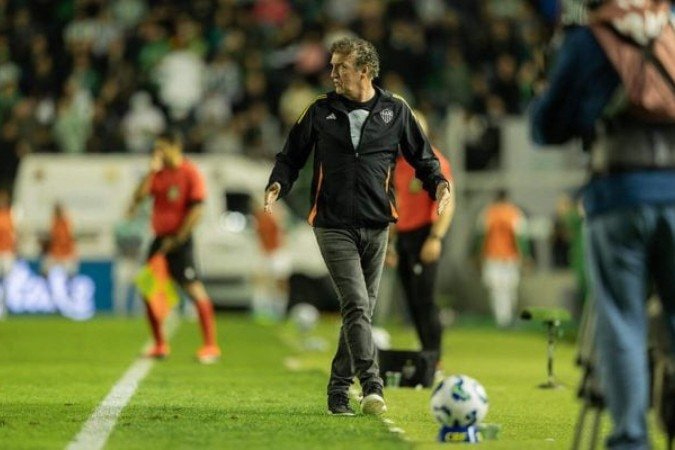 Cuca afirmou que Atlético deixou o jogo perigoso por conta das chances desperdiçadas - (crédito: Foto: Pedro Souza/Atlético-MG) Cuca afirmou que Atlético deixou o jogo perigoso por conta das chances desperdiçadas - (crédito: Foto: Pedro Souza/Atlético-MG)