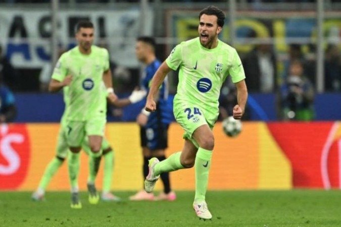 Eric García marcou o primeiro gol do Barcelona no jogo de volta da semifinal - (crédito: Foto: Dan Mullan/Getty Images) Eric García marcou o primeiro gol do Barcelona no jogo de volta da semifinal - (crédito: Foto: Dan Mullan/Getty Images)