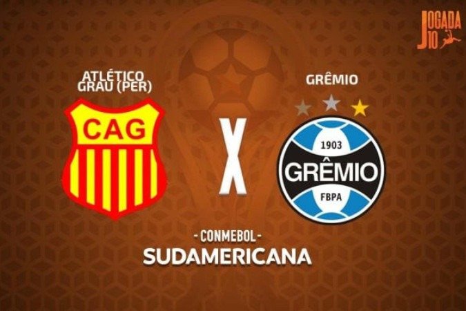 Grêmio enfrenta o Atlético Grau, nesta quarta-feira (07), pela quarta rodada do Grupo D da Sul-Americana -  (crédito: Foto: Arte / Jogada10)