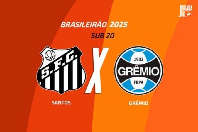Santos e Grêmio medem forças pelo Brasileirão Sub-20 - (crédito: Foto: Arte/Jogada10) Santos e Grêmio medem forças pelo Brasileirão Sub-20 - (crédito: Foto: Arte/Jogada10)