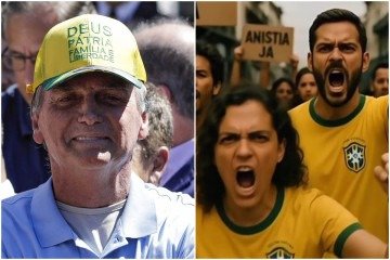 O ex-presidente Bolsonaro disse que pretende estar presente no início da caminhada em prol da anistia -  (crédito: Sergio Lima / AFP e Reprodução/Redes sociais)